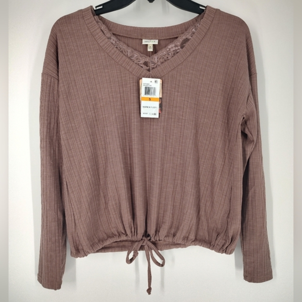 Self Esteem Jok V Neck Tie Cozy Top